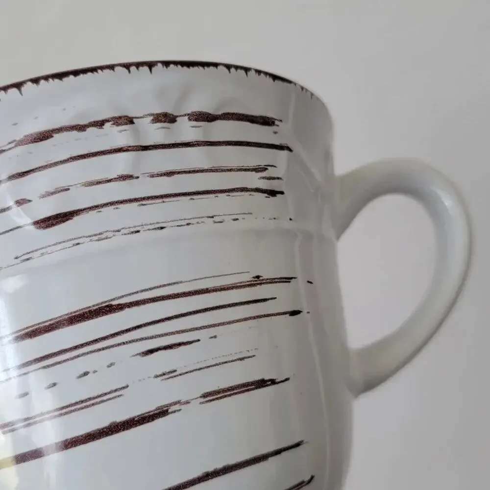 Pfaltzgraff Trellis Coastal Mug White Brown Stoneware Replacement Coffee Cup